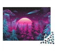Alien Spaceship Invasion Jigsaw Puzzles Puzzle for Adults Kids. 1000 Piece Great Gifts Challenge Toy Educational Game Home Decoration for Adults& Kids Age 14 Years Up 70x50cm/1000pcs