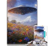 Alien Spaceship Jigsaw Puzzles for Teenagers 1000 Jigsaws,Challenging To Complete But Fun And Humorous Birthday Present,Gifts,Wall Art 50x75cm