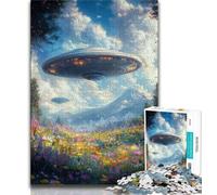 Alien Spaceship JigsawPuzzle 1000 Pieces for Teenagers,Educational Games Home Decoration Deal As Gifts for The Whole Family 50x75cm