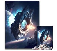 Alien Spaceship Pc Adults Jigsaw Puzzle Wooden Jigsaw Puzzles Home Activity for Holidays Birthdays And Family Game Nights 1000 PCS(75x50cm)