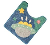 Alien Spaceship Print Bathroom Toilet Mat Non-Slip and Absorbent | Around the toilet mat for tenants, residents, household, apartment, dorm, hotel, toilet room, guest toilet and motorhome