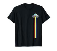 Alien Spaceship Rainbow UFO Abduction Science Fiction Lovers T-Shirt