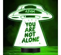 Alien Spaceship UFO You Are Not Alone Led Lamp Personalised Gift Night Light | Personalised Gift For Home, Lamp Room Décor | Kids & Adults Night Lights With Name | Personalised Gift For Bedroom |