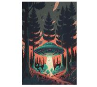 Alien Spaceship Wooden Jigsaw Puzzles 1000 Piece Puzzle For Adults. Challenging To Complete But Fun And Humorous Jigsaws （78×53cm）