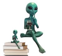 Alien Statue,Holding Wine Glass Alien Stuff - Resin Statue Toy for Garden Shelf Yard Birthday Christmas Halloween Party