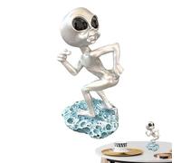 Alien Statue Outdoor - Extraterrestrial Figurine, Whimsical Green Alien Figure, Perfect for Indoor & Outdoor Decor