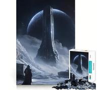 Alien Structure on Frozen Planet Jigsaw Puzzles for Adults 1000 Pieces Unwind Game Firm Edge Playful Challenge Wall Display (38x26cm)