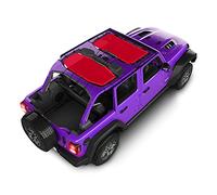 ALIEN SUNSHADE Jeep Wrangler 4 Door JLU 2-Piece Front & Rear Sun Shade Mesh Top Combo 2018+ (New Body Style) (Cherry Red)