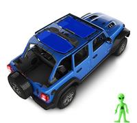 ALIEN SUNSHADE Jeep Wrangler 4 Door JLU 2-Piece Front & Rear Sun Shade Mesh Top Combo 2018+ (New Body Style) (Blue)
