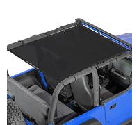 Alien Sunshade Jeep Wrangler YJ (1987-1995) & Jeep Wrangler TJ (1996-2006) - Full Length Mesh Sun Shade for TJ & YJ 2 Door - Blocks UV, Wind, Noise - Jeep Bikini Top Cover for TJ & YJ (Black)