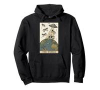Alien Tarot Card The World UFO Invasion Funny Cow Pullover Hoodie