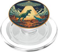 Alien UFO Abduction Dinosaur Funny T-Rex PopSockets PopGrip for MagSafe