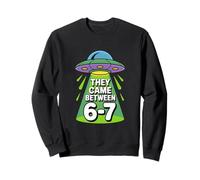 Alien UFO Abduction They Came Between 6 7 Retro Sci Fi Sweatshirt