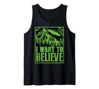 Alien UFO Area 51 I Want to Believe Flying Saucer Abduction Tank Top