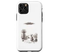 Alien UFO Cat Abduction Desert Landscape Scene Case for iPhone 11 Pro