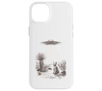 Alien UFO Cat Abduction Desert Landscape Scene Case for iPhone 14 Plus