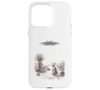 Alien UFO Cat Abduction Desert Landscape Scene Case for iPhone 15 Pro Max