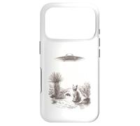 Alien UFO Cat Abduction Desert Landscape Scene Case for iPhone 17 Pro
