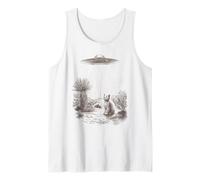 Alien UFO Cat Abduction Desert Landscape Scene Tank Top