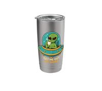 Alien UFO Coffee Get Me Out of Here Comic Art Stainless Steel Insulated Tumbler