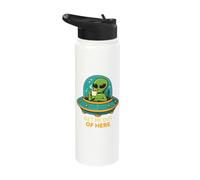 Alien UFO Coffee Get Me Out of Here Comic Art Stainless Steel Insulated Water Bottle