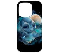Alien UFO Encounter Under Moonlit Forest Sky Case for iPhone 14 Pro