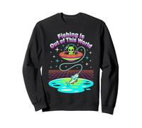 Alien UFO Fishing Out of This World Retro Angler Funny Fishi Sweatshirt