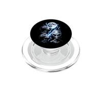 Alien UFO Greys Full Moon Storm Space Monochrome Design PopSockets PopGrip for MagSafe