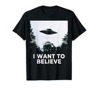 Alien UFO Hunter I Want To Believe Spaceship Design T-Shirt