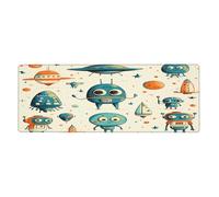Alien Ufo Mouse Pad In Big Extended Non-Slip Rubber Base Mousepad With Stitched Edges Gaming Pc Desktop Large Mouse Pad 11.8x31.5