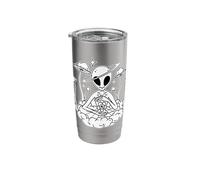 Alien UFO Mushroom Fungi Universe Outer Space Blackwork Stainless Steel Insulated Tumbler