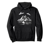 Alien UFO Over Pyramids Egypt UAP History Disclosure Graphic Pullover Hoodie
