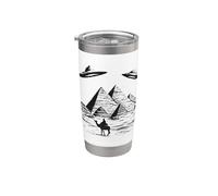 Alien UFO Over Pyramids Egypt UAP History Disclosure Graphic Stainless Steel Insulated Tumbler