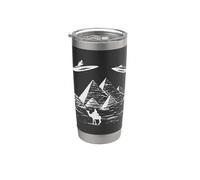 Alien UFO Over Pyramids Egypt UAP History Disclosure Graphic Stainless Steel Insulated Tumbler