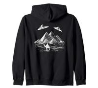 Alien UFO Over Pyramids Egypt UAP History Disclosure Graphic Zip Hoodie