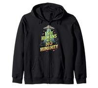 Alien UFO Space No Humanity Extraterrestrial Zip Hoodie