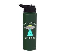 Alien UFO Spaceship get me Out here take me Out Aliens Stainless Steel Insulated Water Bottle