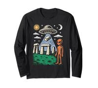 Alien UFO Stonehenge Mystery Extraterrestrial Spaceship Long Sleeve T-Shirt