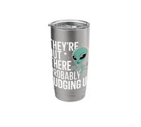 Alien UFO They're Out There Probably Judging Us Stainless Steel Insulated Tumbler