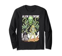 Alien Valentine Funny Science Fiction Vintage Comic Book Long Sleeve T-Shirt