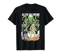 Alien Valentine Funny Science Fiction Vintage Comic Book T-Shirt