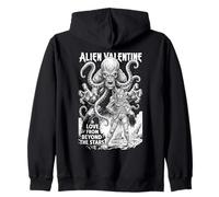 Alien Valentine Funny Science Fiction Vintage Comic Book Zip Hoodie