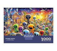 Alien Village 1000 Pieces Sturdy Cardboard Classic Jigsaw Puzzle Colorful for Jigsaw Puzzle Collectors, Logic Skill Puzzle, Party Puzzle Game, Best Gift for Puzzle Lovers 70x50cm/1000pcs