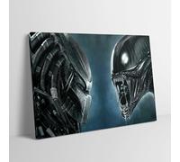 Alien Vs Predator 007 Stretched Canvas Modern Wall Art Picture Print Movie Fans Home Office Hotel Decoration Multiple sizes Ready to Hang (24x16inch / 61x41cm)