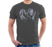 Alien Vs Predator Paint Splatter Men's T-Shirt Charcoal