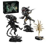 Alien Wars Building Blocks Set, 936 PCS Predator, Xenomorph, Facehugger Building Kit, Horror Action Figure Model Toys, Collectibles, Holidays and Birthdays Gifts for Movie Fans and Adults