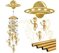 Alien Wind Chimes for Outside, Extraterrestrial UFO Windchimes Decor, Metal Saucerman Bell, UFOs & Aliens Wind Chime Yard Garden Decor Outdoor, Men/Women/Memorial/Housewarming/Birthday/Festival Gifts