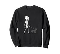 Alien with French Bulldog Weird Sci-Fi UFO Fiction Sweatshirt