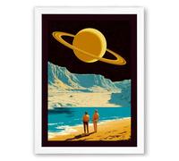 Alien World Wonder Fantasy & Sci-Fi Framed Wall Art Print A1 (84.1×59.4cm) White, Wall Decor for Living Room, Bedroom, Office & Home, Ready to Hang, Art Gift