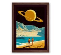 Alien World Wonder Fantasy & Sci-Fi Framed Wall Art Print A2 (59.4×42cm) Walnut, Wall Decor for Living Room, Bedroom, Office & Home, Ready to Hang, Art Gift